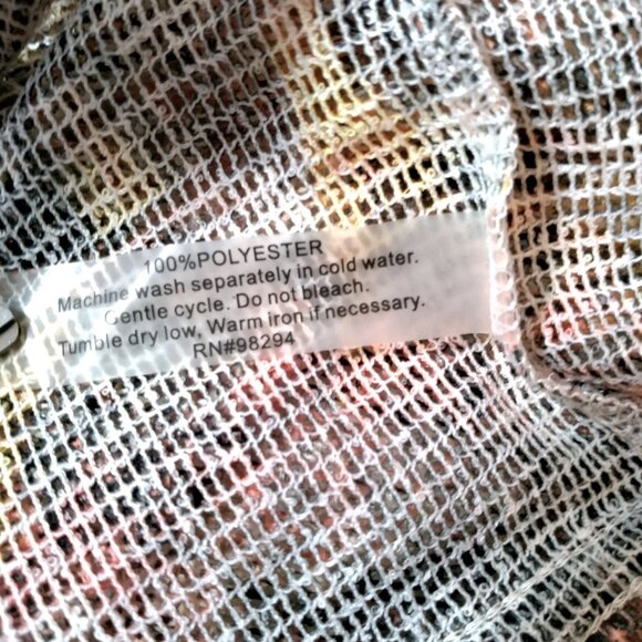 Onque Casuals Shirt Women Large Mesh Orange Yellow Brown Fall Harvest - Picture 8 of 16